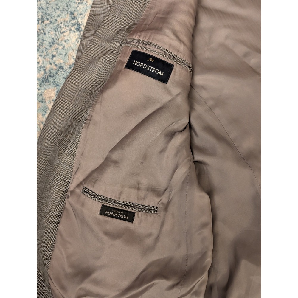 Hart Schaffner Marx Mens Glen Plaid Suit Brown 2 Button Blazer Cuffed Pants USA - Picture 5 of 11